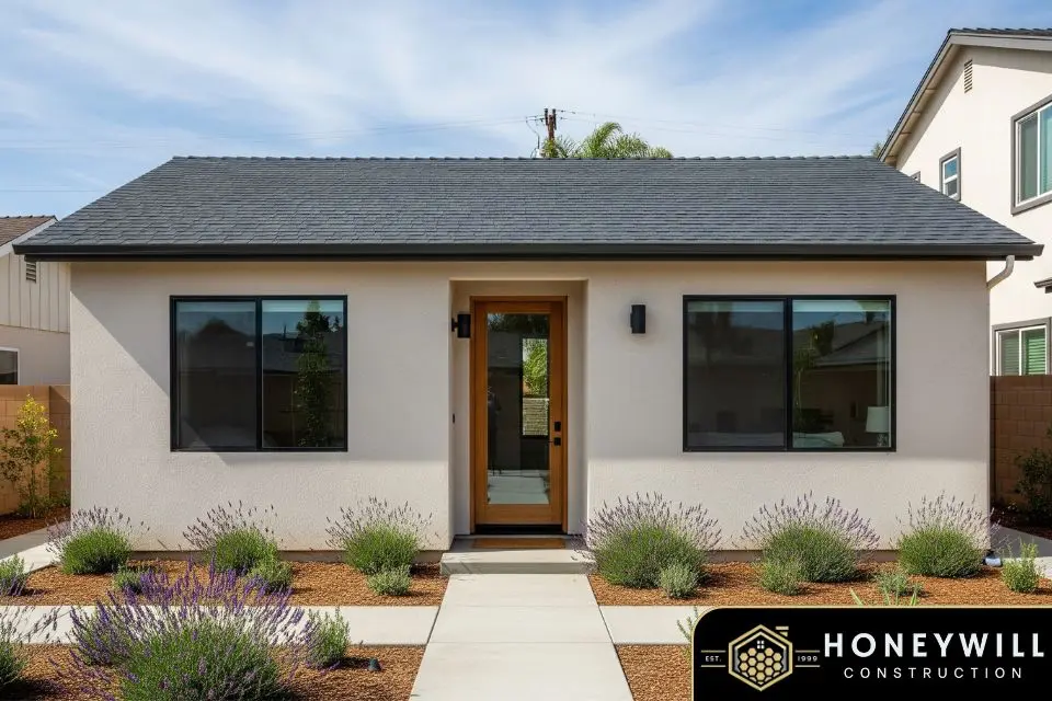 Cost-effective ADU built in Hemet, CA with modern stucco finish and energy-efficient design